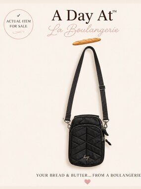 Travel Crossbody Lug Puddle Jumper Mini Quilted Black RFID Phone Bag City Chic